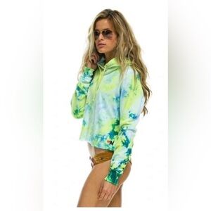Aviator Nation Cropped Tye Dye Hoodie